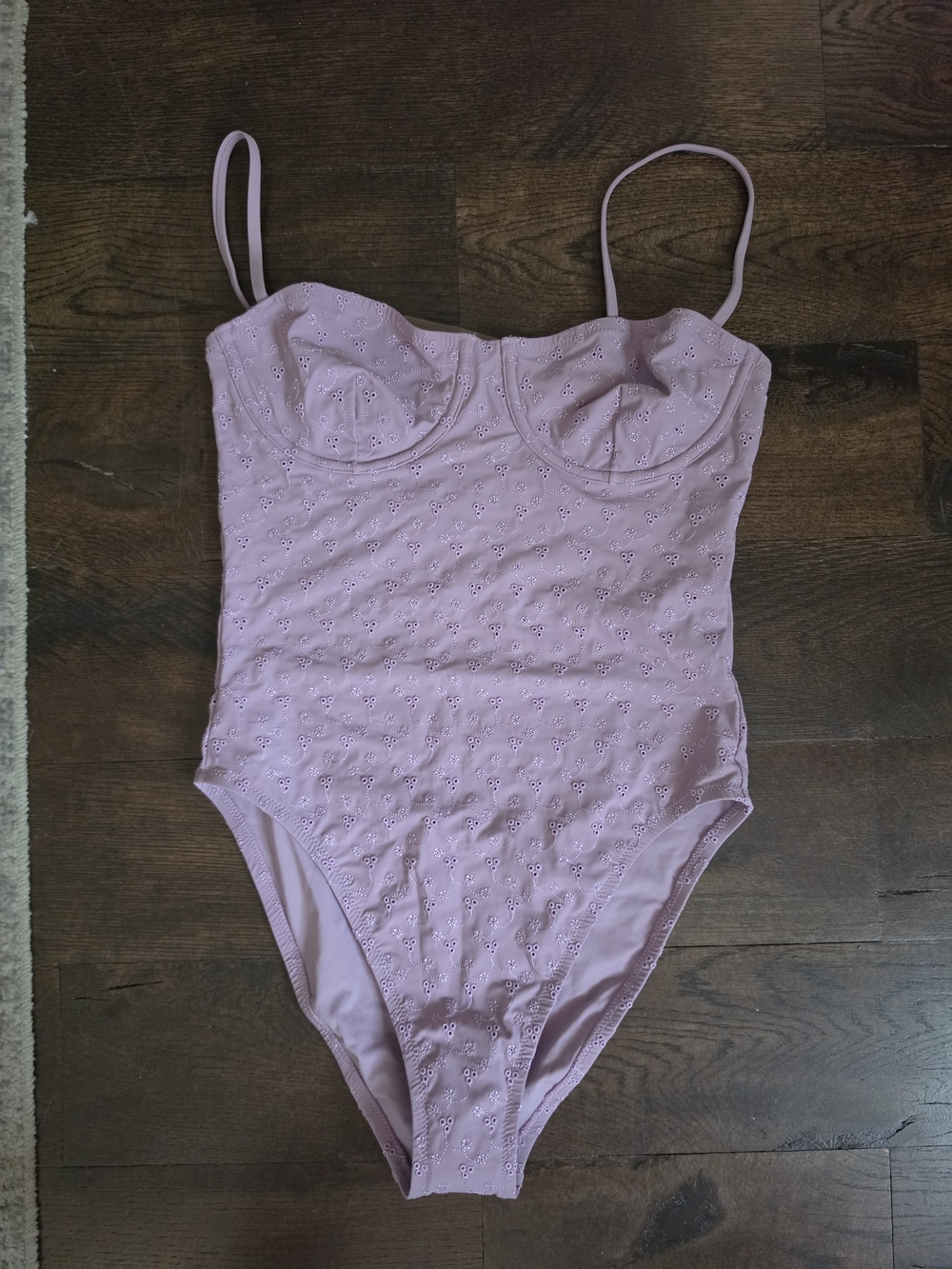 J. Crew Lilac Eyelet One-Piece Swimsuit